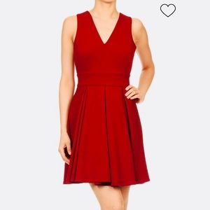 Haute Monde pleated red dress